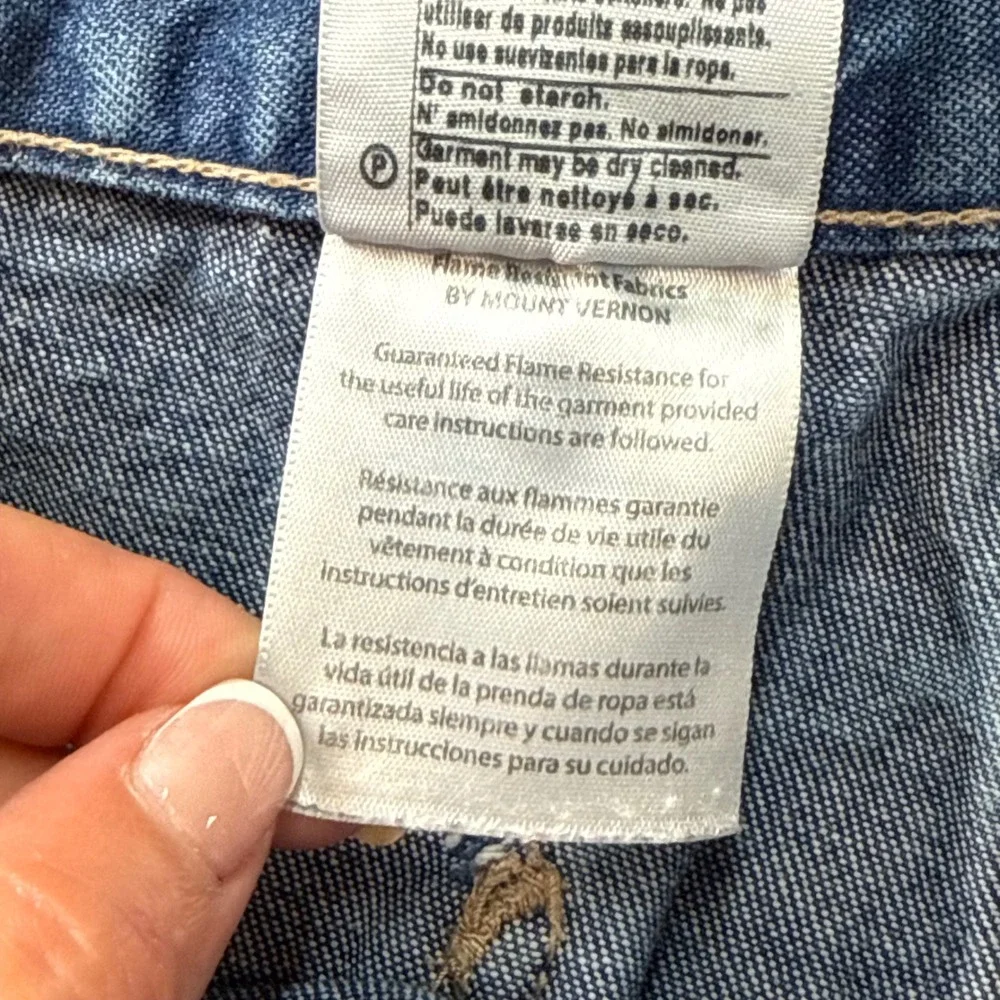 Carhartt FRB13 DNM Flame Resistant Carpenter Jeans 34x30 Original Fit Workwear